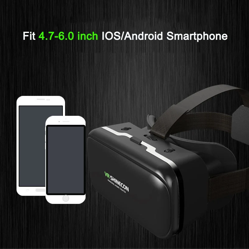 VR Shinecon 6,0 Улучшенный Google Cardboard Виртуальная реальность 3D очки гарнитура Крепление на голову для 4,7-6 'телефон+ Bluetooth геймпад