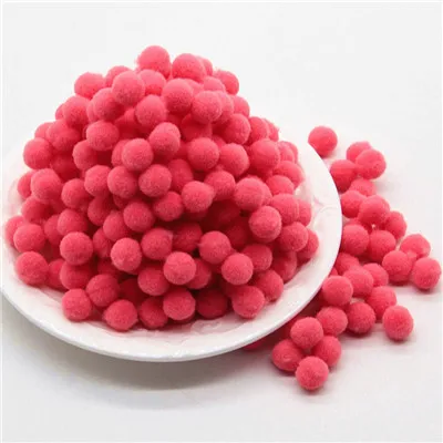 06 watermelon red Помпон 10 мм многоцветный мягкий пушистый помпон ручной работы мини Помпон бриколаж для детей игрушки Сделай Сам материалы для рукоделия 100 шт - Цвет: 06 watermelon red