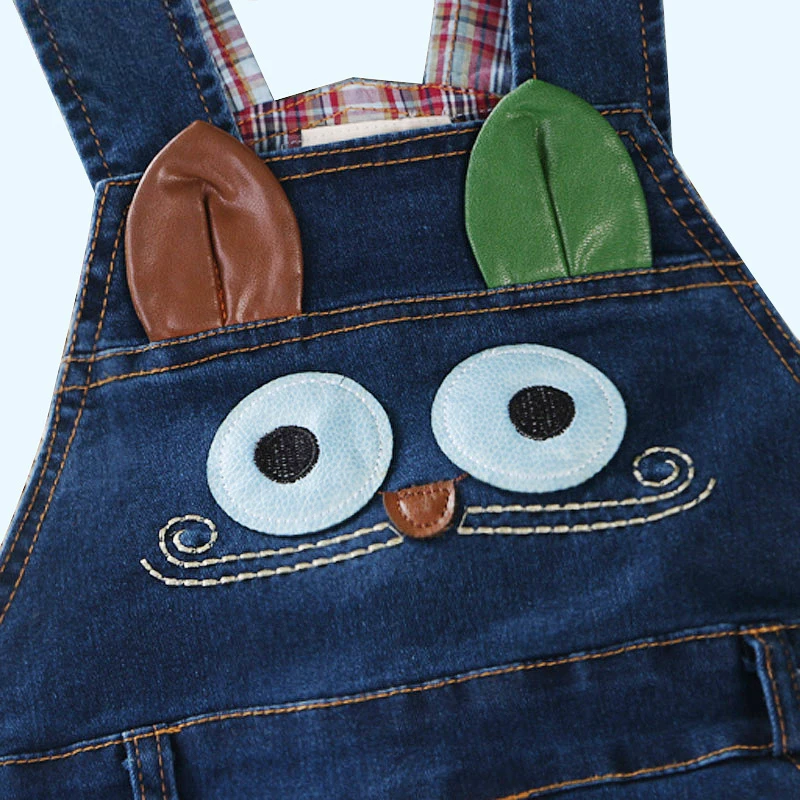 Комбинезон для малышей в стиле унисекс весенний джинсовый комбинезон с животным