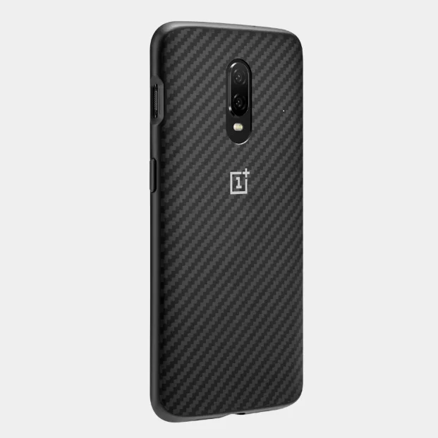 Оригинальный чехол OnePlus 6T Karbon Material Aramid Fiber PC Back Cover Shell Sandstone Carbon Official для OnePlus6T Half-round on.