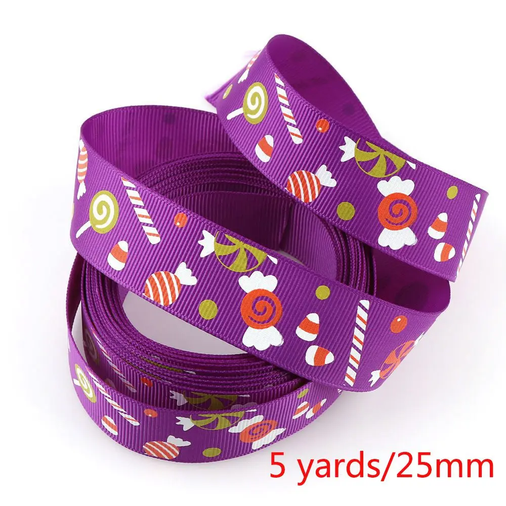5Y/лот на тему Хеллоуина корсажная лента тыквенный призрак 25/10 mmprinted праздничные украшения лента материалы домашний текстиль лента - Цвет: 25mm
