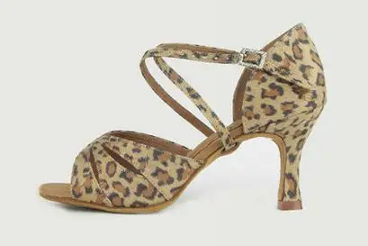 Leopard Обувь для латинских танцев женская обувь для сальсы BD 2363 Обувь для бальных танцев из натурального импортного атласа обувь сумка с мягкой подошвой Нескользящая обувь для латинских танцев Лидер продаж - Цвет: Leopard