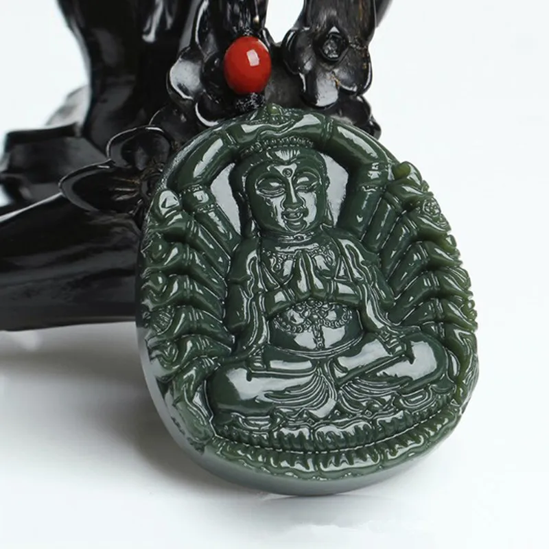 Подвеска из натурального зеленого золота с нефритом подвеска нефрита для богини