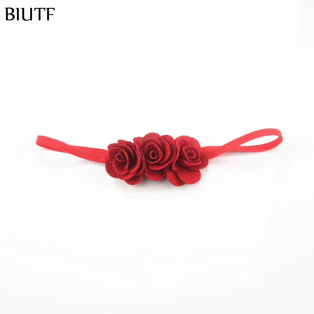 Эластичная Тонкая Повязка На Голову 14 шт./лот с цветами из тройной ткани для