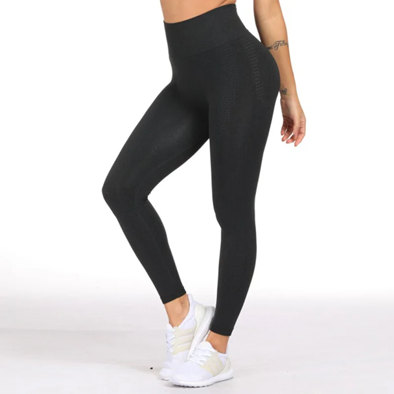 leggins BK Бесшовный комплект для йоги, Леггинсы для йоги штаны, комплект для тренировок, одежда без рукавов, женская одежда для фитнеса, тренажерного зала, комплект для спортзала, короткий топ с длинным рукавом - Цвет: leggins BK