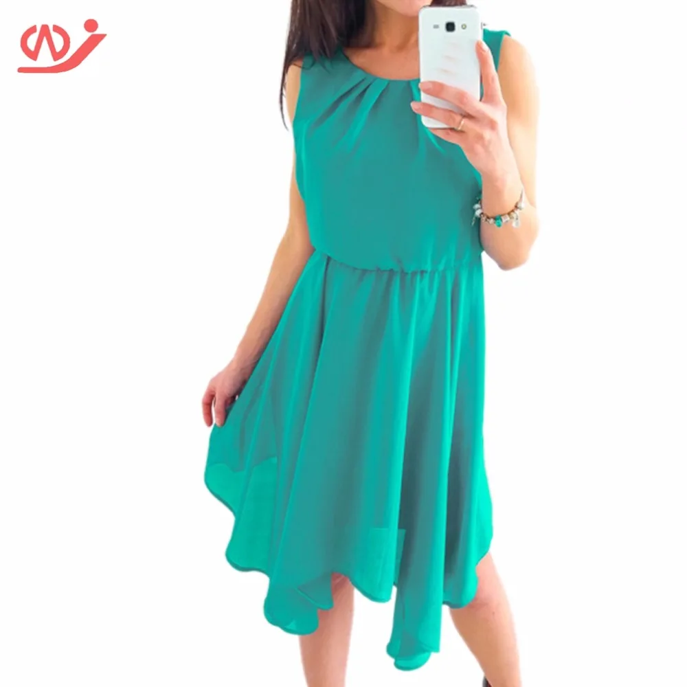 Women's Sleeveless Sundress Summer Chiffon Beach Dress Mini Short | Женская одежда