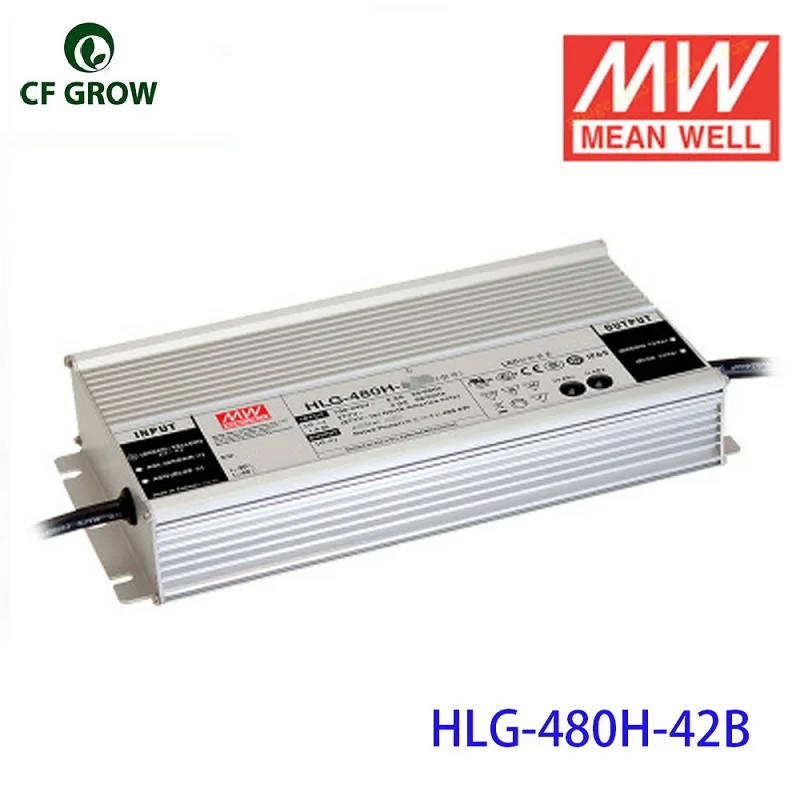 Meanwell Диммируемый 100 Вт 240 Вт 320 Вт драйвер HLG-100H-42B HLG-240H-36B, ELG-200H-42B LPC-60-1400 импульсный источник питания, APV-12-12 ou - Цвет: HLG-480H-42B