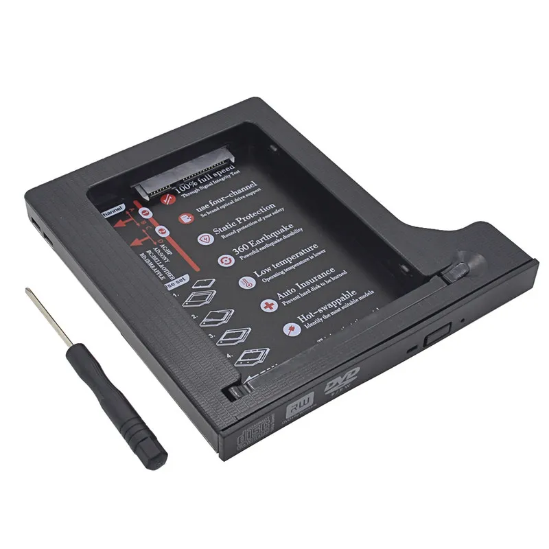 Высокое качество жесткий диск 1 ТБ 2nd HDD Caddy SATA 2," чехол для SSD, HDD для ноутбука ODD DVD/CD-ROM Optibay