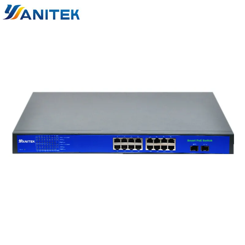 Сетевой коммутатор с поддержкой порта Ieee802.3af/at 16 + 2 250 Вт|Коробки передач и кабели|
