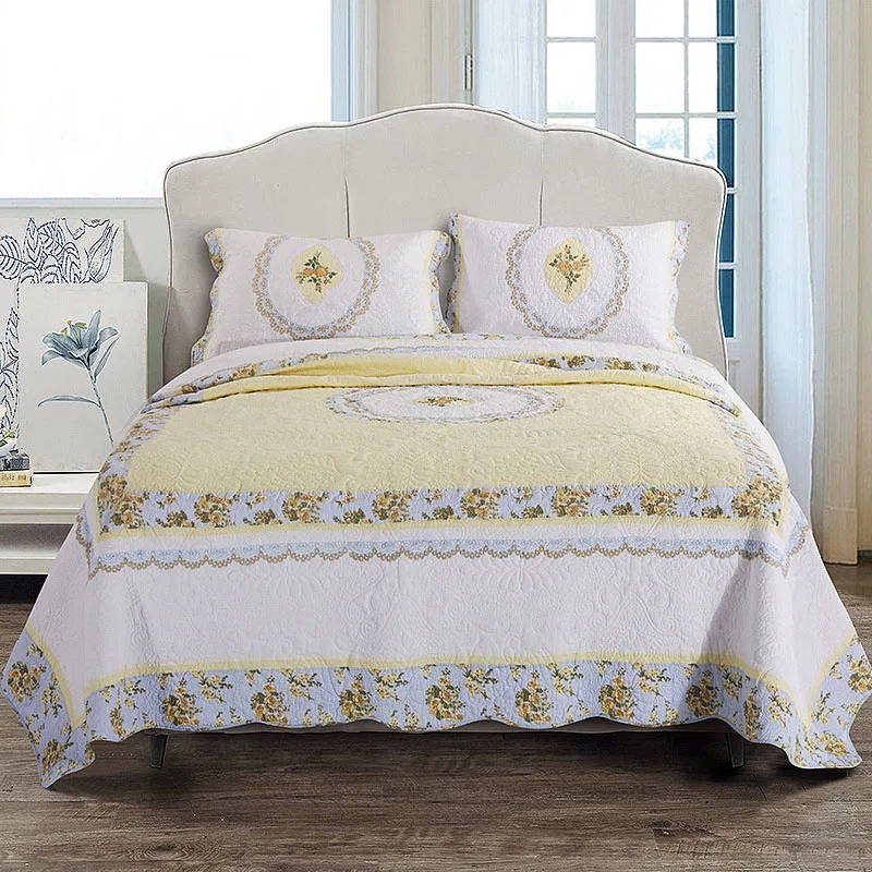 3 шт. хлопковые покрывала для кровати с принтом|cotton quilts set|cotton quilt coverscotton quilted bedspreads