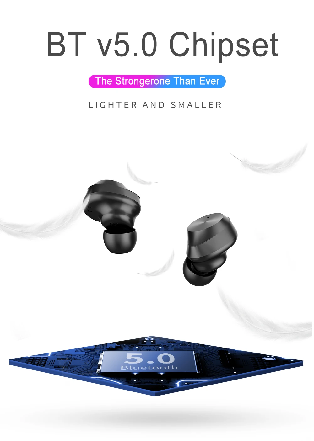 Мини Bluetooth V5.0 Наушники Беспроводные спортивные наушники стерео бас гарнитура с двойной микрофон для телефонов