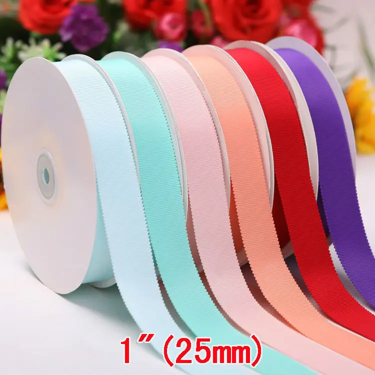 [IuBuFiGo] " 25 мм однотонные ленты «petersham» шляпа Ribbons50yard/рулон/лот