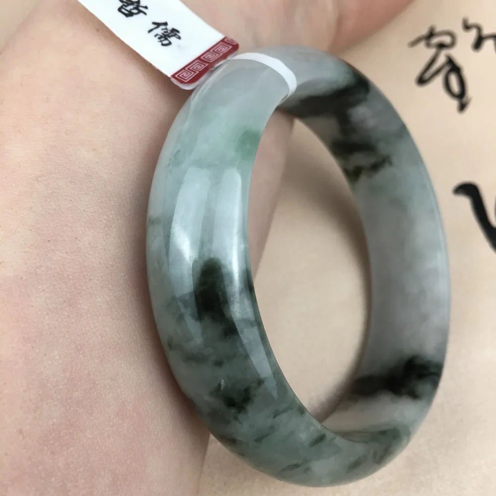 Zheru Jewelry Pure Natural Jadeite Bracelet Dark Blue Double Color 54-62mm Female Gift Give Class A National Certificate | Украшения и
