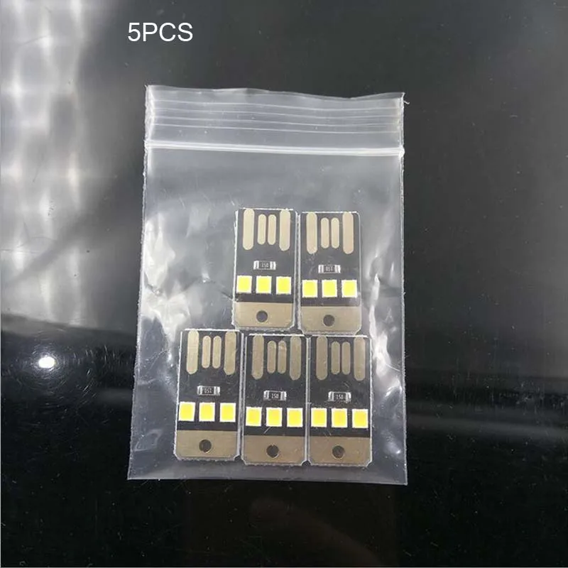 5Pcs 5 шт. Портативный Ночной Кемпинг Eqpment USB power 3 светодиодный светильник 2835 фишек карманная карточная лампа светодиодный брелок USB светильник ультра низкая мощность - Цвет: 5Pcs