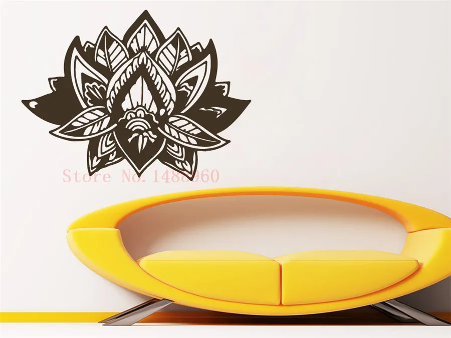 E638 настенные наклейки домашний декор виниловые Lotus буддийская медитация