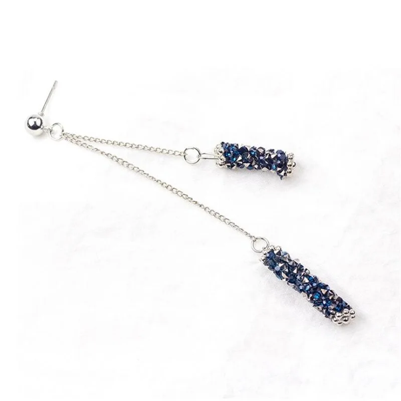 2019 корейская мода Геометрическая Длинная подвеска-кристалл серьги темперамент