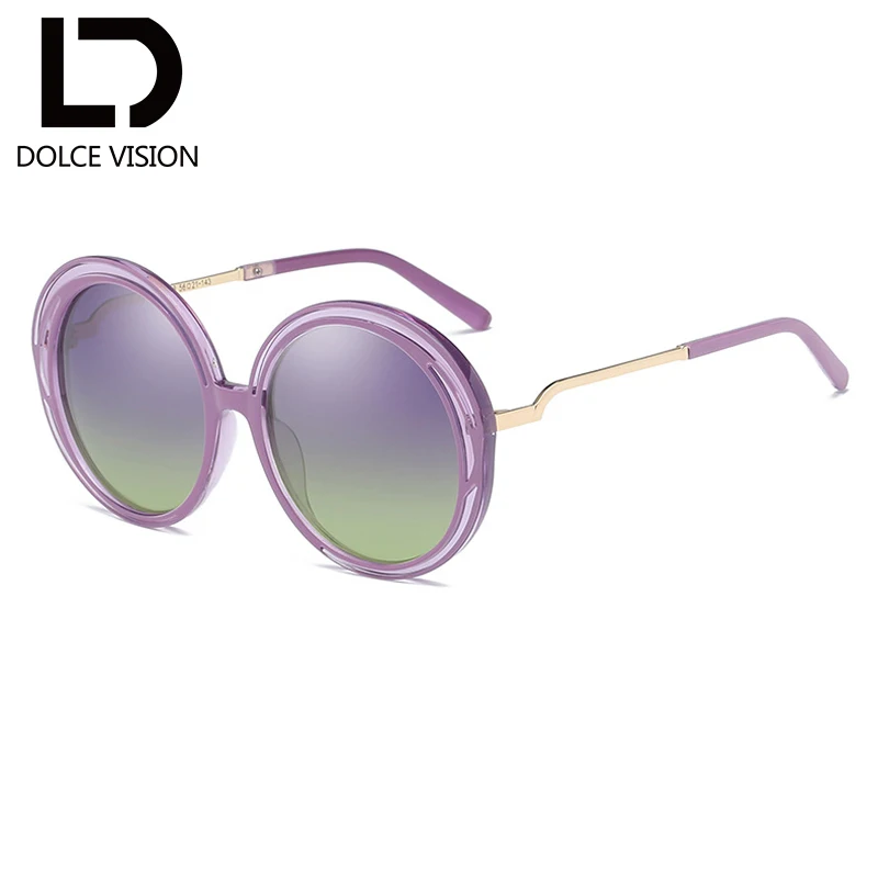 Dolce vision Ретро Круглые Солнцезащитные Стекло es Для женщин Поляризованные высокое качество очки Оттенки Óculos женский Стекло бренд Винтаж солнцезащитные очки для женщин - Цвет линз: 006