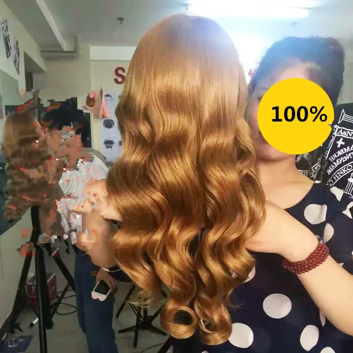 100% головы манекена из человеческих волос 20 дюймов золотые волосы