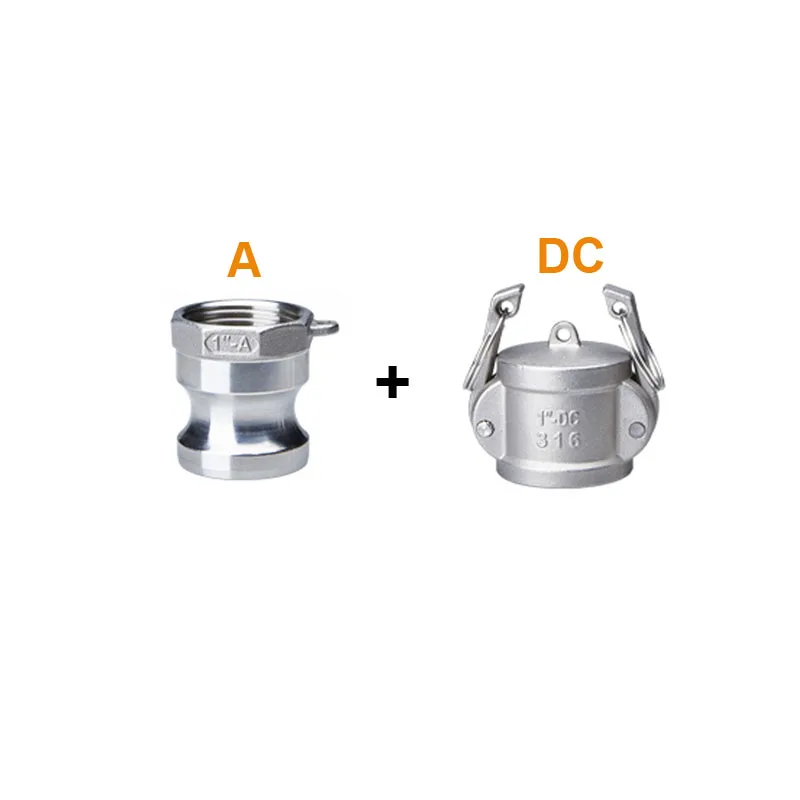 A and DC DN15 1/" тип A+ B/A+ C/A+ D/A+ DC Camlock фитинг адаптер Homebrew 304 соединитель из нержавеющей стали быстроразъемный соединитель - Цвет: A and DC