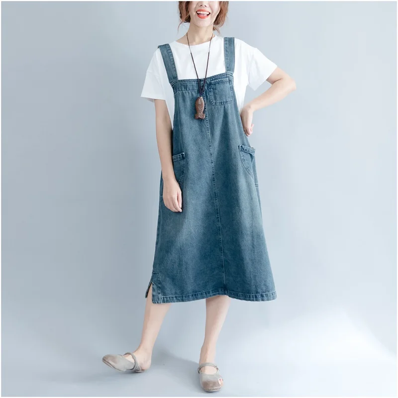 Женское джинсовое платье сарафан Pinafore новинка 2018 уличная одежда без рукавов