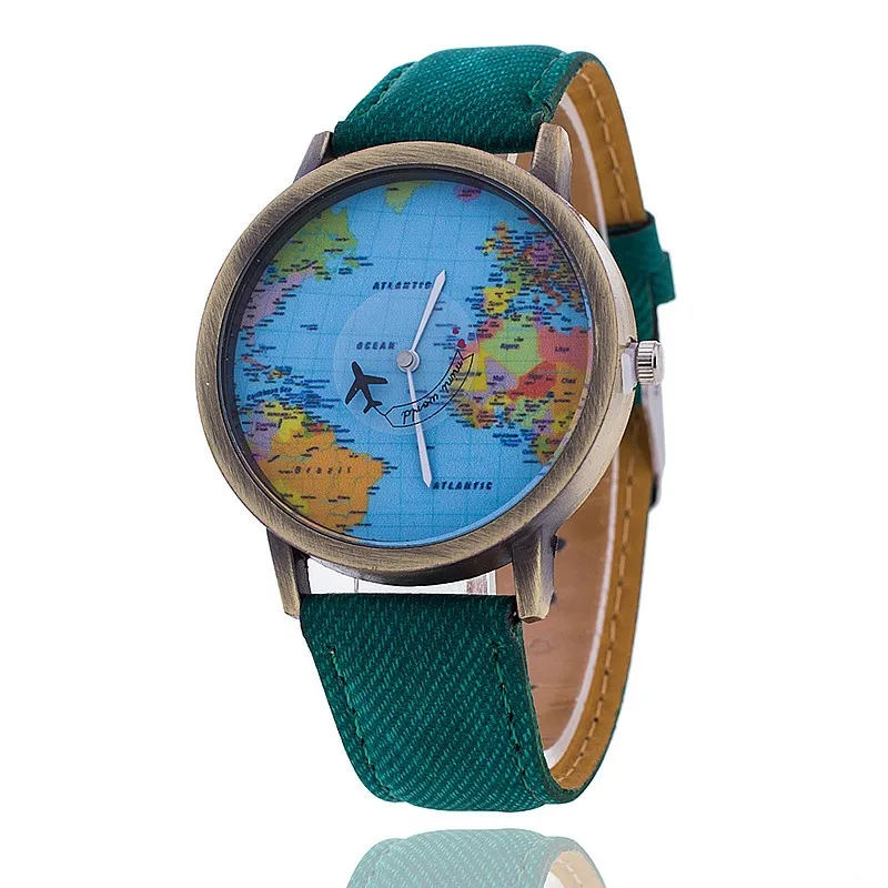 

High Quality women fashion casual watch World Map Design dress ladies quartz watch Analog Leather Women Gift Women Watches