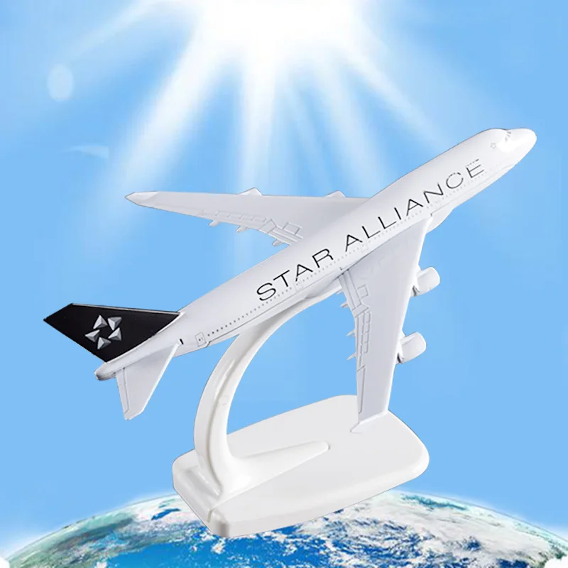 Модель самолета Star Alliance B747 из сплава 16 см модель Боинг 747|star alliance|aircraft modelboeing 747 |