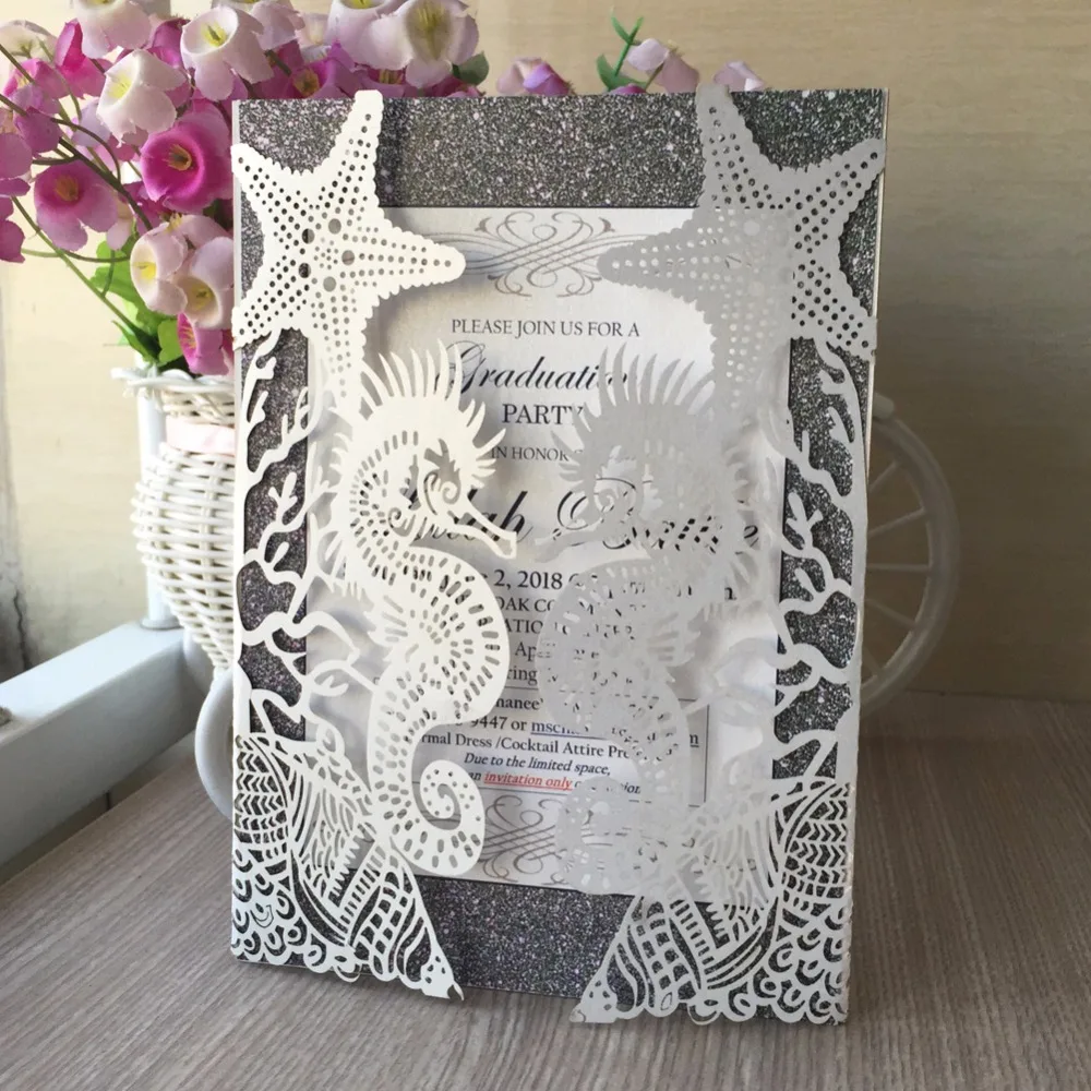 Глянцевая бумага с рисунком морской лошади 30 шт.|birthday greetings|thanks cardinvitation greeting card |
