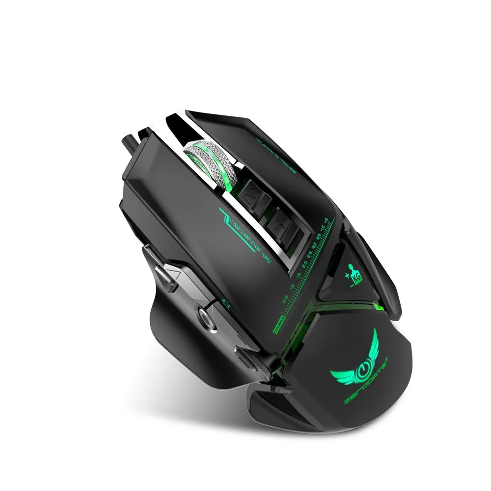 Механическая Проводная игровая мышь USB 3200 dpi 11 кнопок Макросъемка для PUBG складная дорожная Бесшумная мышь мини-мышь USB - Цвет: Черный