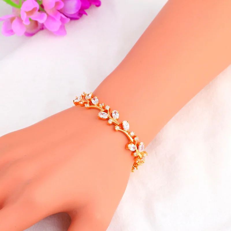 Новый Бренд Дизайнерский Браслет Желтого Золотого Цвета с Кристаллами Разных Цветов, Здоровые, Без Никеля и Свинца, Модные Украшения TB1008A.