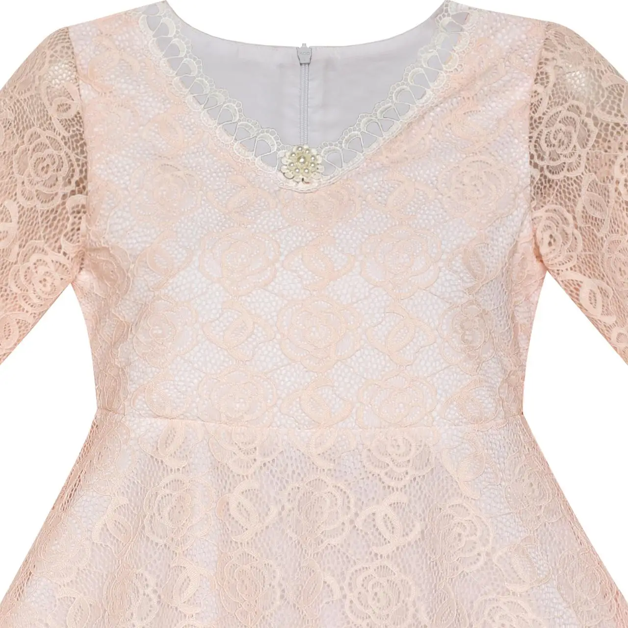 Sunny Fashion платья для девочек платье Цветок Девушка Платье Кружево Румянец Розовый