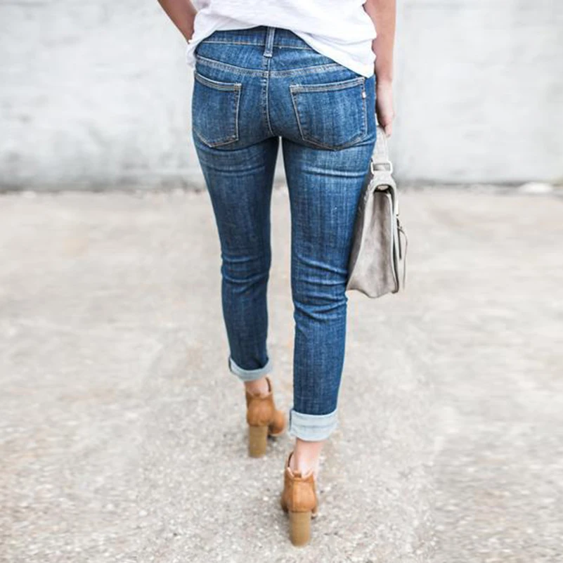 Джинсы Летние джинсовые брюки модные повседневные женские талии 2019 Boyfriend высокие