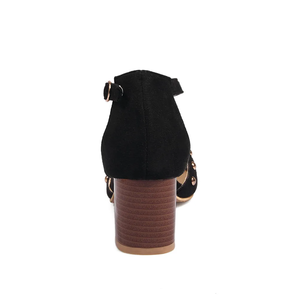 ASUMER/Модная Демисезонная обувь с квадратным носком и пряжкой Цвет черный