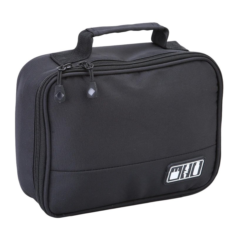 Женская сумка для макияжа на молнии нейлоновая косметичка USB-кабель зарядное