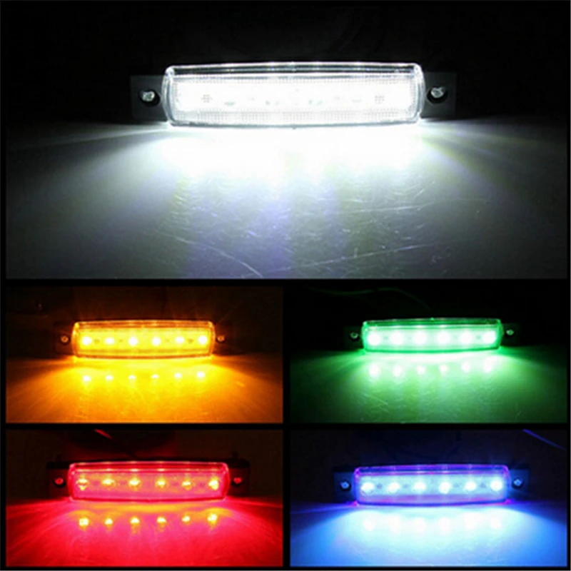 (Белый) 6 светодиодный Боковые указатели поворота габаритные огни лампы 12V для