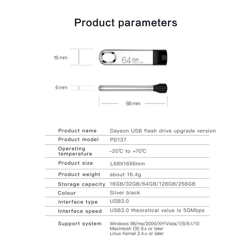 USB флеш-накопитель DM PD137 32 ГБ 64 128 256 512 металлическая Флешка 3 0 карта памяти |