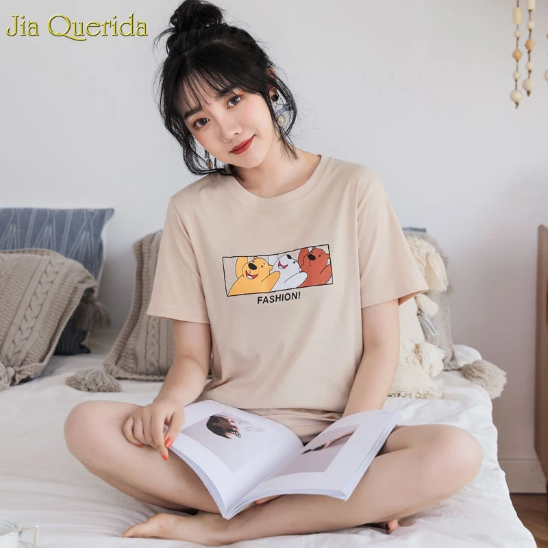 Пара Loungewear Пижама короткая летняя 2019 Новая модная для пары мужские и женские