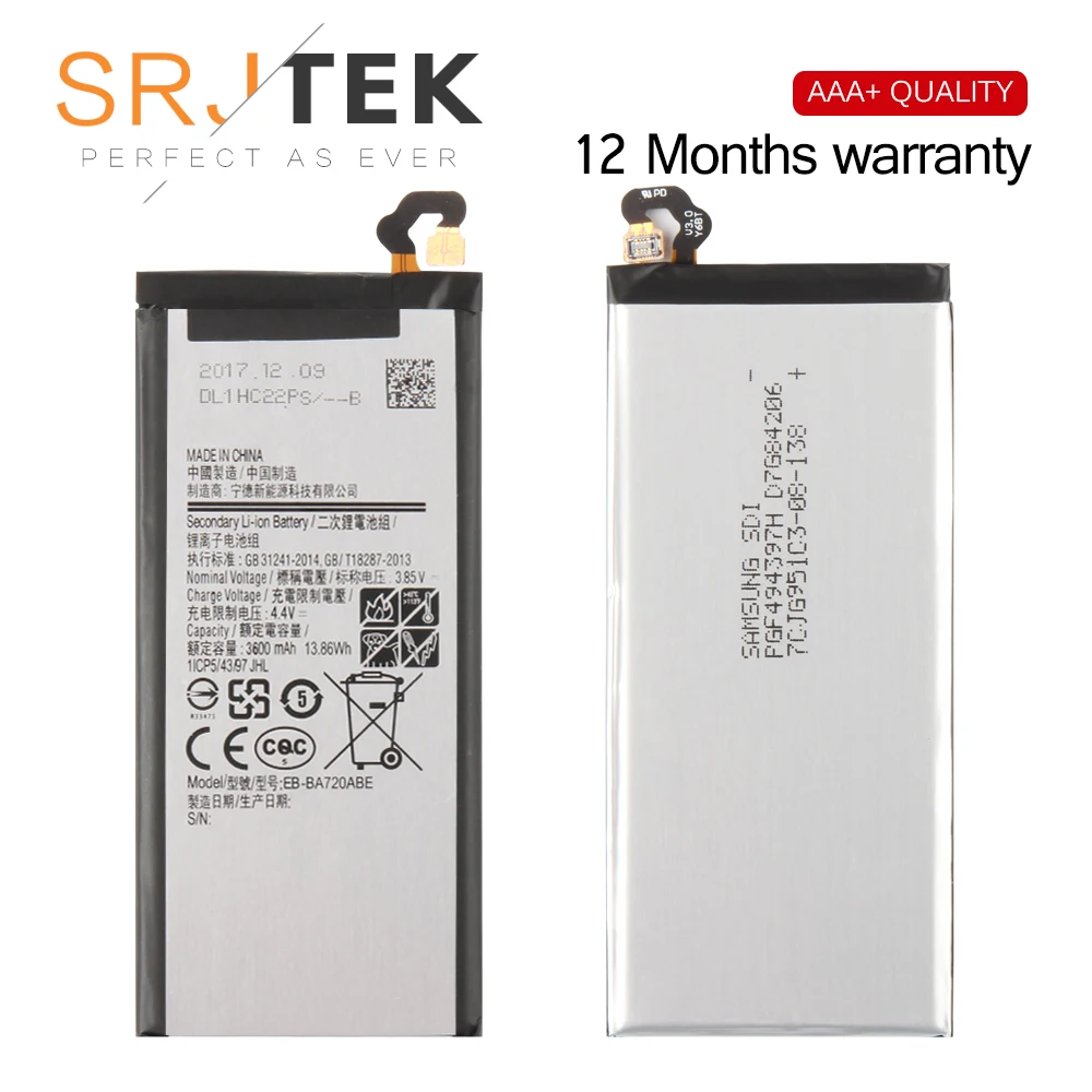Srjtek для samsung Galaxy A7 2017 A720 Батарея версия SM EB BA720ABE 3600 mAh A720F Батарея|Аккумуляторы