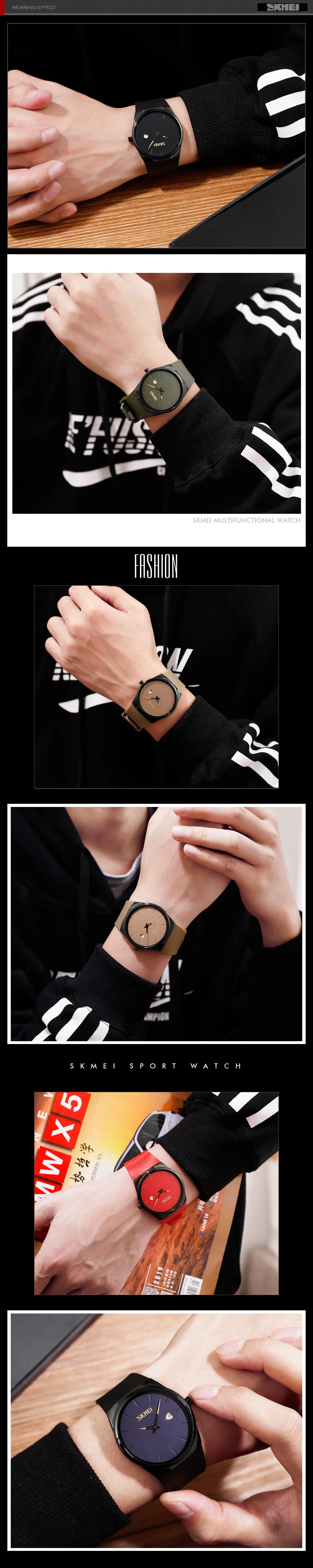 SKMEI Fashion Top Brand Luxury Sport Watch Men Quartz Watches Outdoor Waterproof Silicone Men's Wrist Watch Sports Clock