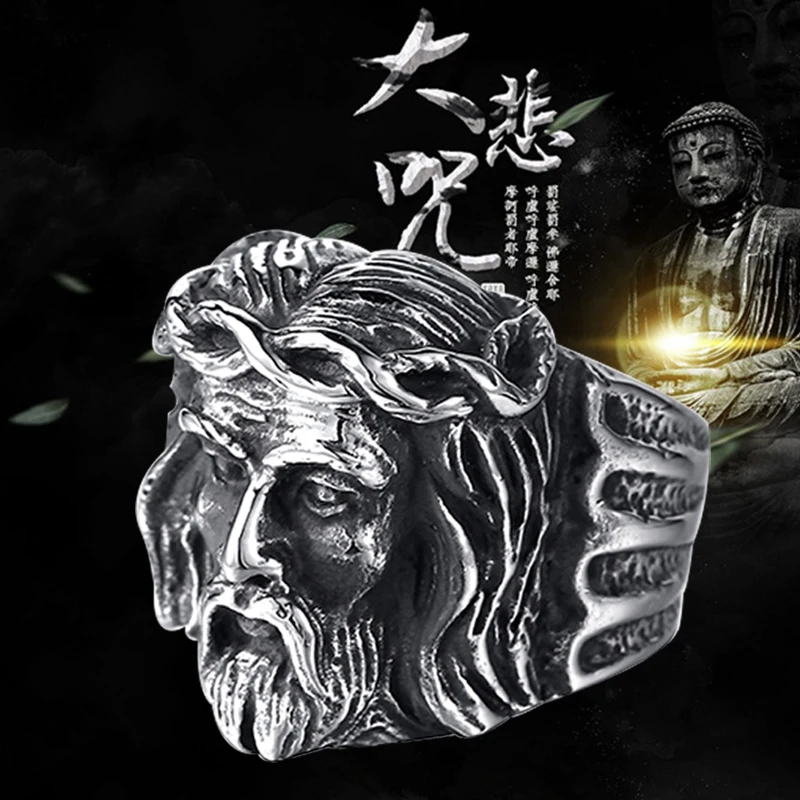 Мужское религиозное кольцо KLDY винтажное Золотое в стиле хип хоп из нержавеющей