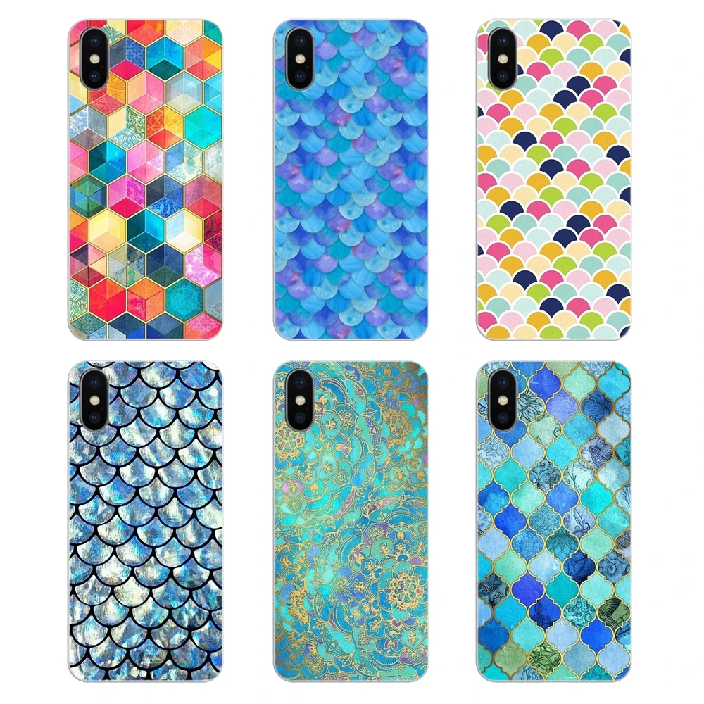 Soft Cases For Huawei Honor 7X V10 6C V9 6A Play 9 Mate 10 Pro Y7 Y5 P8 P10 Lite Plus GR5 2017 Beautiful Mandalas Mermaid Scales |