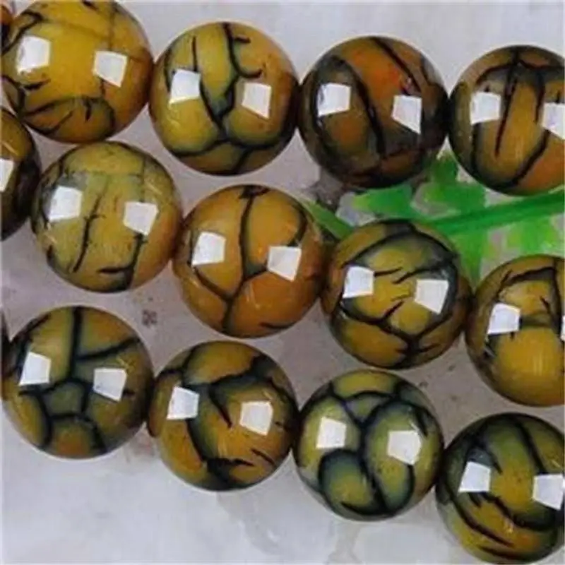 

Wholesale 10mm Green Dragon Veins Agate Round Loose Beads 15