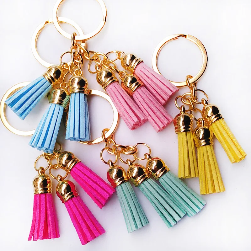 Модные Design прямоугольной формы из сверхтонкого волокна 3 брелоки с кисточками