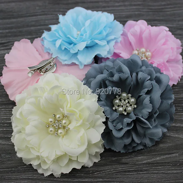 Шелковые тканевые пионы для волос цветы заколка брошь маленьких девочек или
