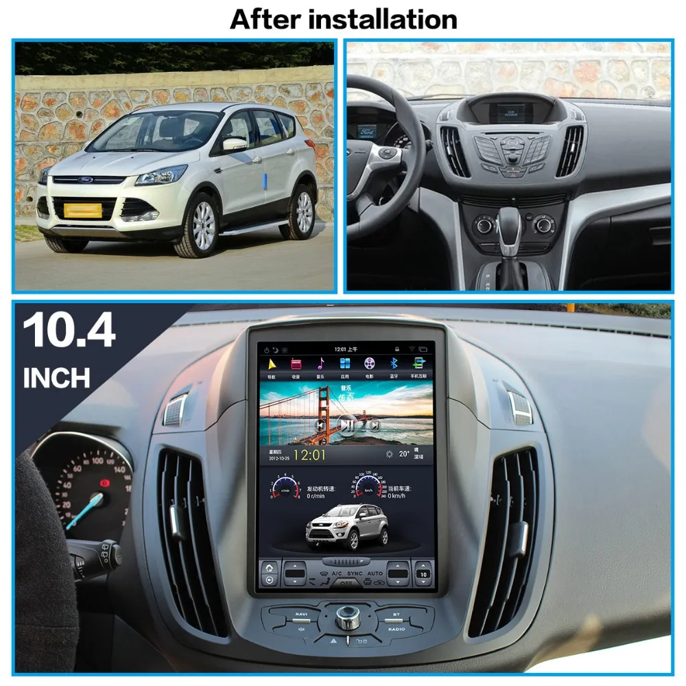 Android7 Tesla стиль автомобиля без CD dvd плеер gps навигация для Ford Kuga/Escape 2013 2017 Авто