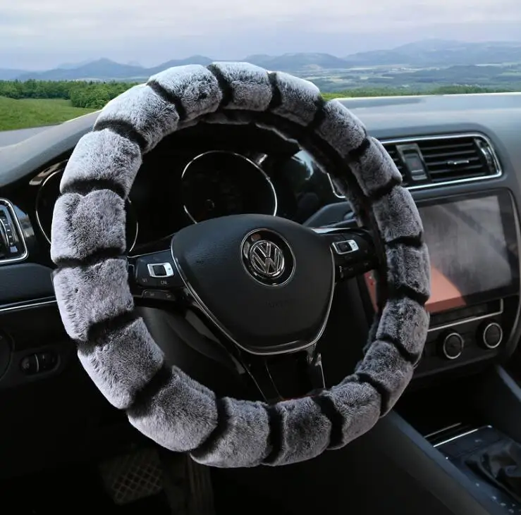 Бесплатная доставка новинка плюшевый автомобильный чехол на руль зимние
