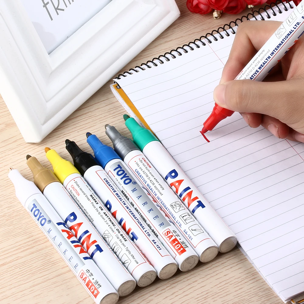 1 шт. красочные краски маркер ручка Шин Резиновый Металл для стекла дерева камня