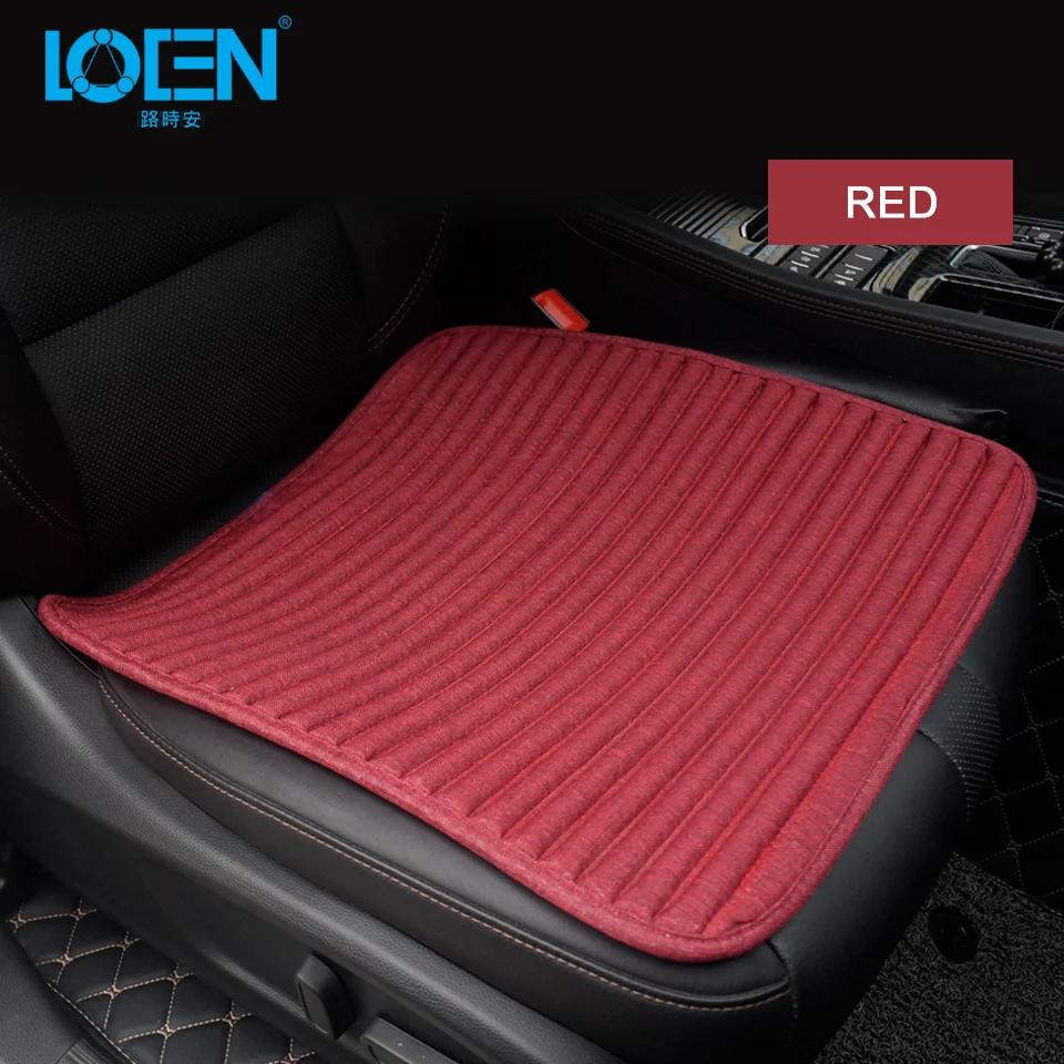 

LOEN Black/Beige/Red/Gray Breathable Car Front Seat Cover Protector Pad Environmental Friendly for Universal Cars 4 Seasons
