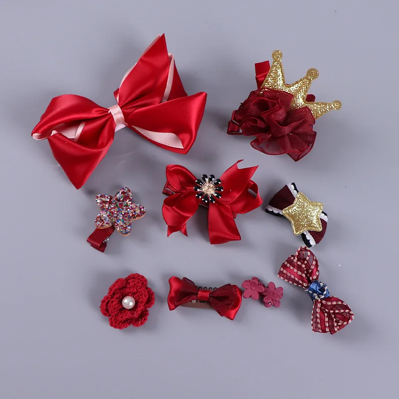 10 шт./компл. Детские Подарочные бантики Цветочные заколки милые аксессуары для