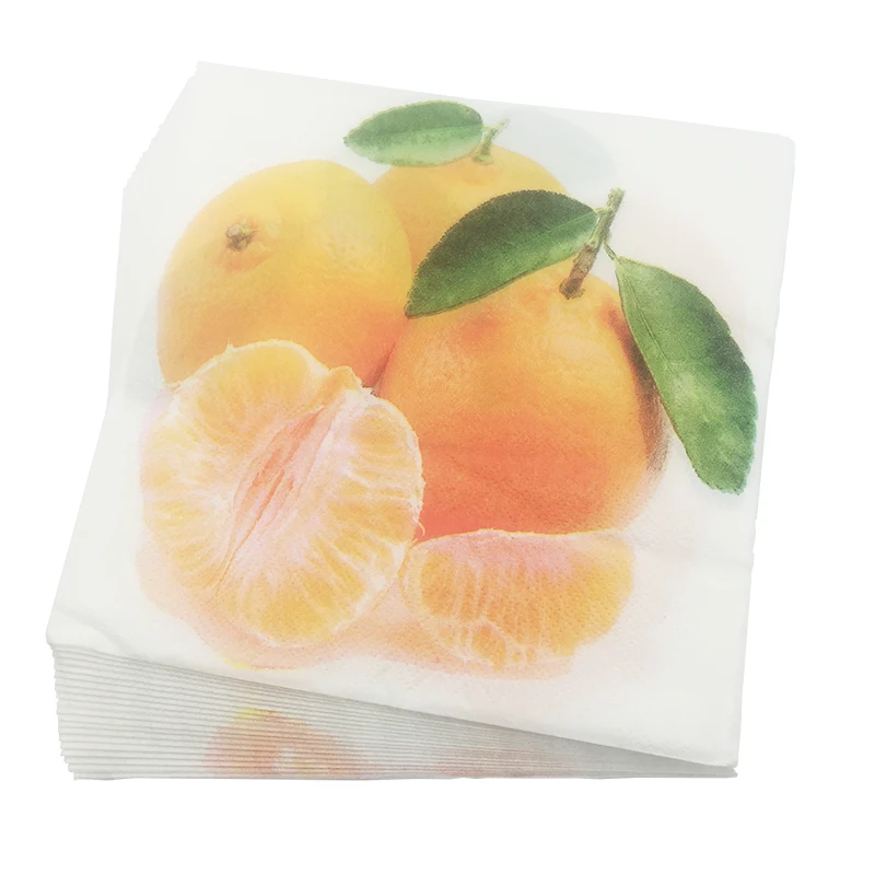 orange 20 шт./партия, цветные бумажные салфетки на высоком каблуке с принтом, полотенца для свадьбы, дня рождения, вечерние принадлежности и украшения - Цвет: orange