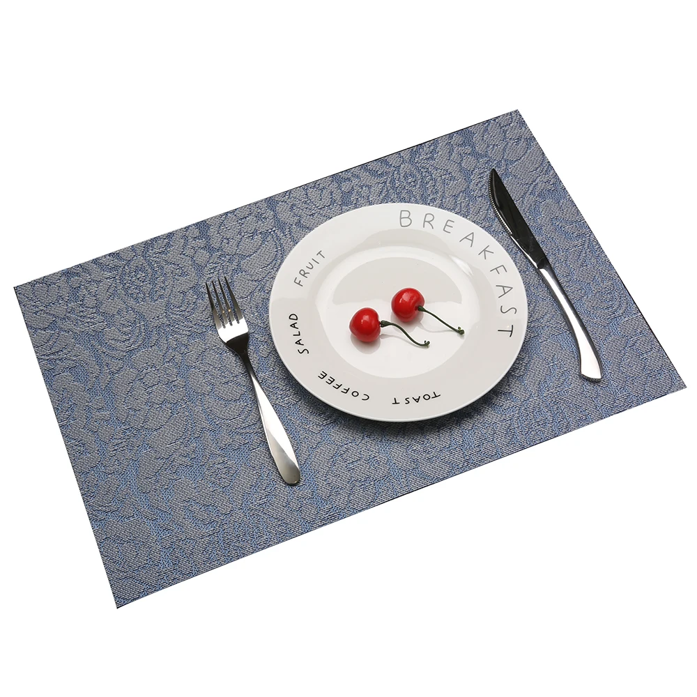 2 шт./лот подставки из ПВХ с узором в виде синих цветов и роз для посуды кухонные